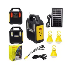 OPALUX - Kit Solar Portátil 6W con Linterna y 3 Focos LED OP-9028B