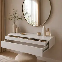 GENERICO - Tocador Vanity Organizador Flotante Blanco 100 cm