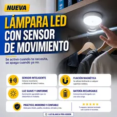 GENERICO - Luz LED Inteligente Con Sensor de Movimiento Recargable - Luz Día 4000k