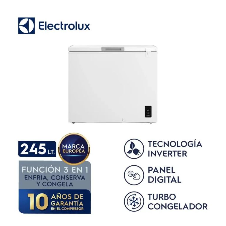 Congeladora Horizontal EFH25S2P5AW 245L con 7 Niveles de Temperatura