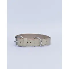 GENERICO - Collar para perros de cuero curtido vegetal Beige - Talla M, Marca Blakylani.pet