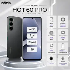 INFINIX - Celular HOT 60 PRO PLUS 8GB + 256GB NEGRO