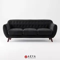 AZYA MUEBLES - Sofá Ceres de 03 cuerpos - Negro