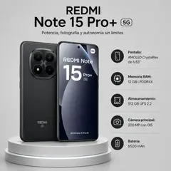 XIAOMI - CELULAR Note 15 Pro Plus 12GB RAM /512GB NEGRO