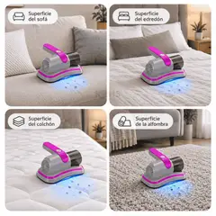 ROHS - Aspiradora Inalámbrica Anti Ácaros De Mano Con Luz UV Portátil Para Colchón Y Sofá