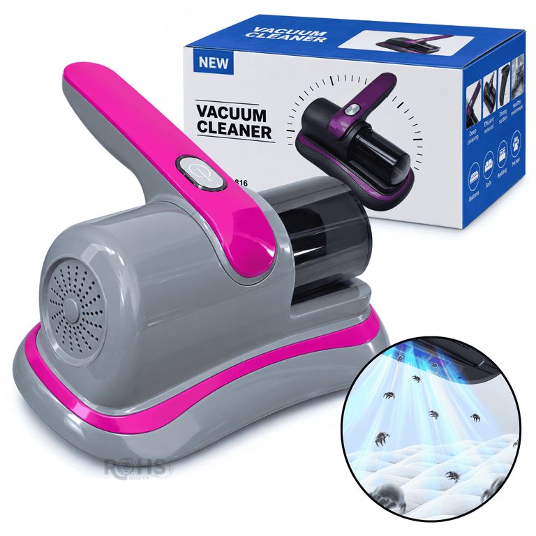 Aspiradora Anti Ácaros Portátil Con Luz UV Y Filtro Lavable Para Colchones Sofás Y Tapicería