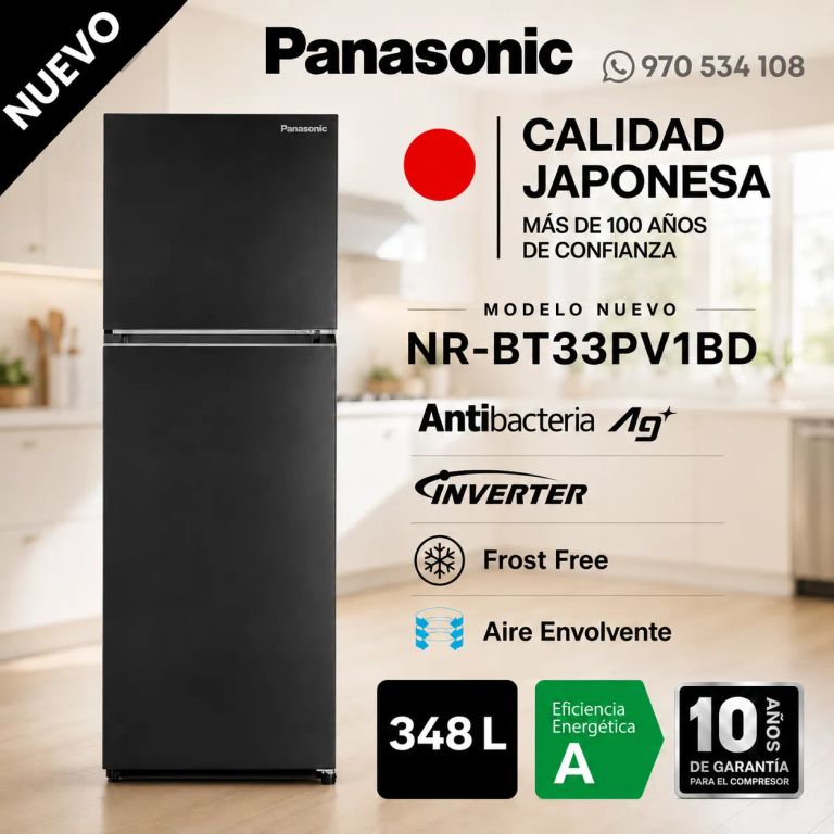 Refrigeradora Top Freezer 345L Negro NR-BT33PV1BD