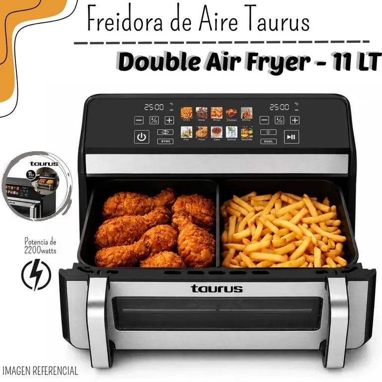 Freidora De Aire Mod. Double Air Fryer - PE9720100A La Freidora de Aire Double Air Fry