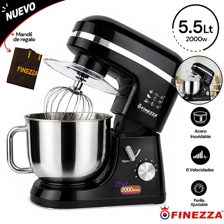 Batidora Eléctrica Orbital 2000W 5.5L FZ-6818B Negro