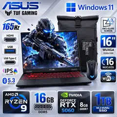 ASUS - Laptop TUF A16 AMD Ryzen 9 8940HX RAM 16 GB 1 TB RTX5060 8GB 16" WUXGA Windows 11 HOME
