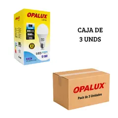 OPALUX - Foco Bombillo LED 9W 12V Luz Blanca E27 - Pack de 3 unds