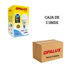 OPALUX - Foco Bombillo LED 9W 12V Luz Blanca E27 - Pack de 5 unds