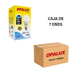 OPALUX - Foco Bombillo LED 9W 12V Luz Blanca E27 - Pack de 7 unds