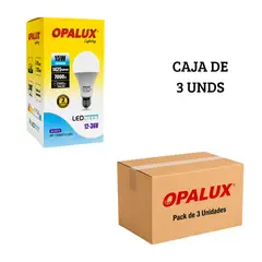 OPALUX - Foco Bombillo LED 15W 12V Luz Blanca E27 - Pack de 3 unds