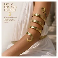 GENERICO - Brazalete Romano Egipcio Dorado para Mujer Accesorio para Disfraz Halloween Fiesta508A-1