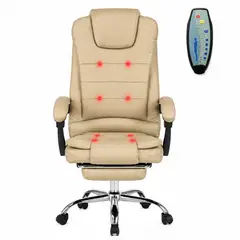 G ERGONOMIC SOLUCIONES ERGONOMICAS - Silla Gerencial Ergonómica Relax Pro 8 Vibromasajes - Beige