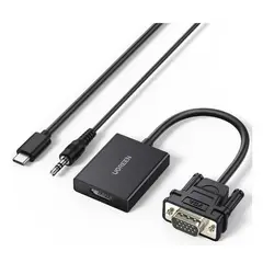 UGREEN - Adaptador Vga A Hdmi Cm513 Negro con Audio 1080p 60hz