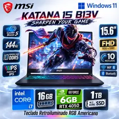 Msi - Laptop Katana Intel Core i7-13620H 16GB RAM 1TB RTX 4050-6GB 15.6" B13VEK-1675US