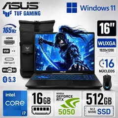ASUS - Laptop Gamer TUF F16 Core i7 16GB 512GB SSD RTX 5050 8GB 16" 165Hz FX608JH-RV314
