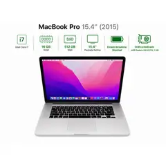 APPLE - MacBook Pro 2015 15.4" Retina Core i7 16GB RAM 500GB SSD Reacondicionada Grado A