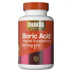 SHAKRA - Boric Acid Suppository Supositorio ácido bórico 60 servings