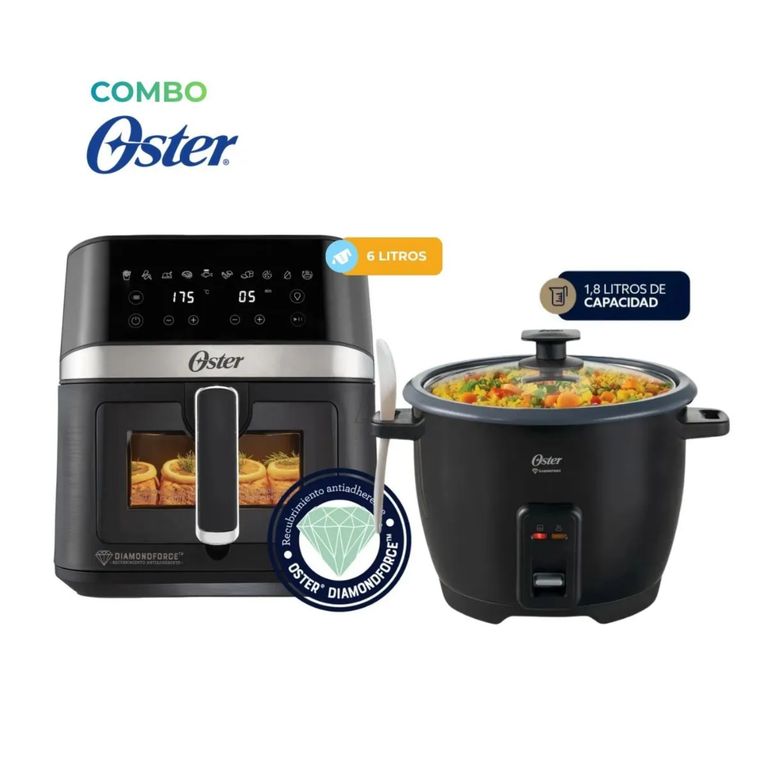 Freidora de Aire Digital 6Litros CKSTAF60WDDF Con 10 Programas + Olla arrocera 1.8 L