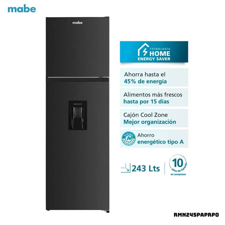 REFRIGERADORA 243 L TOP FREEZER CON DISP DE AGUA GRAFITO - RMN245PAPRP0
