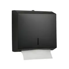EXORIAM - Dispensador de Papel Toalla Interfoliado Intercalado Negro Inoxidable