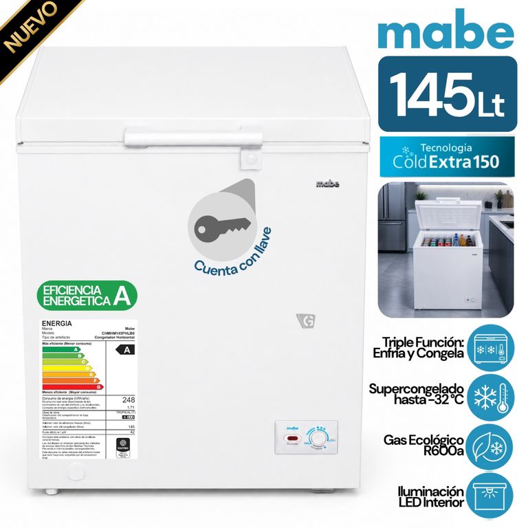 Congelador Horizontal 145 L Netos Blanco CHMHM145PHLB0