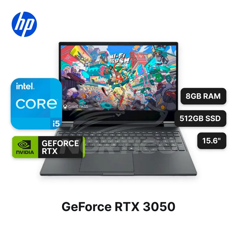 Laptop Victus 15-FA2035LA CoreI5-13420H 8GB 512GB SSD RTX 3050 15.6" (D74JMLA#ABM)