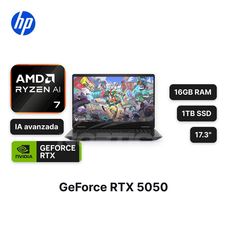 Laptop OMEN 17-DB1001LARyzen AI 7-350 16GB 1TB SSD RTX 5050 17.3" (CW4E3LA#ABM)