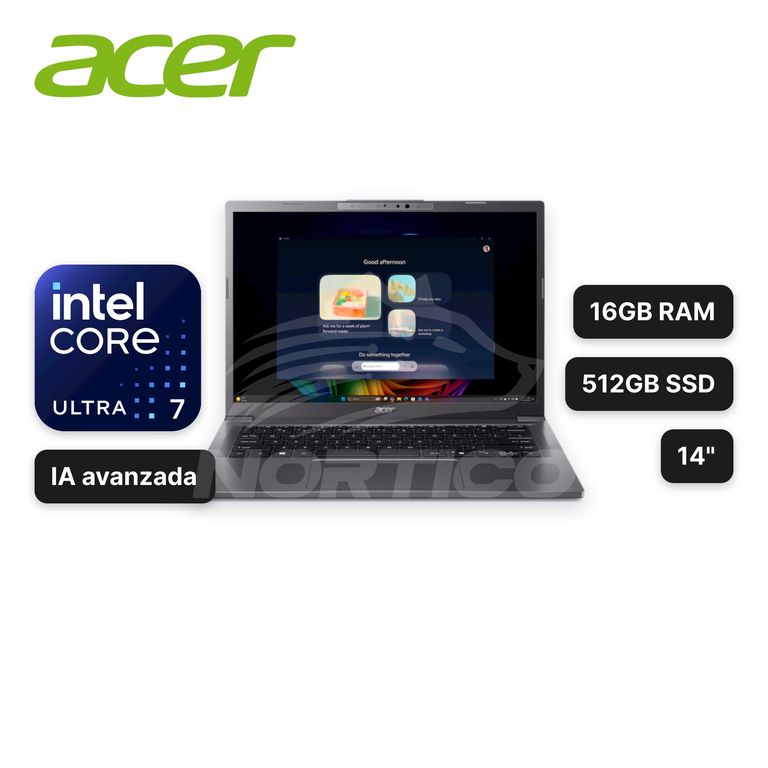 Laptop Aspire 14AI A14-52M-74MZ Core Ultra 7-256V 16GB 512GB SSD Intel Arc 140V 14"