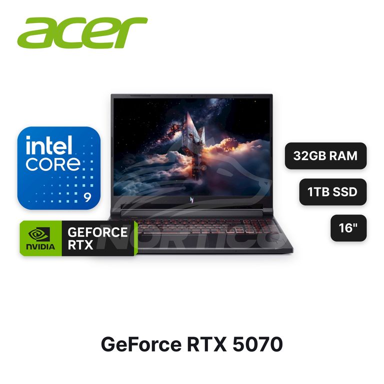 Laptop Nitro V16 ANV16-72 Core 9-270H 32GB 1TB SSD RTX 5070 16" (NH.U2FAA.003)