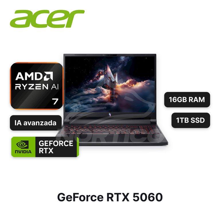 Laptop Nitro V16 ANV16-61 Ryzen AI 7-350 16GB 1TB SSD RTX 5060 (NH.U25AA.001)