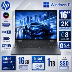 HP - Laptop Omnibook X Flip AI 16-CB0023DX Intel Core Ultra 7 355 Pantalla Touch 16GB  1TB  16"