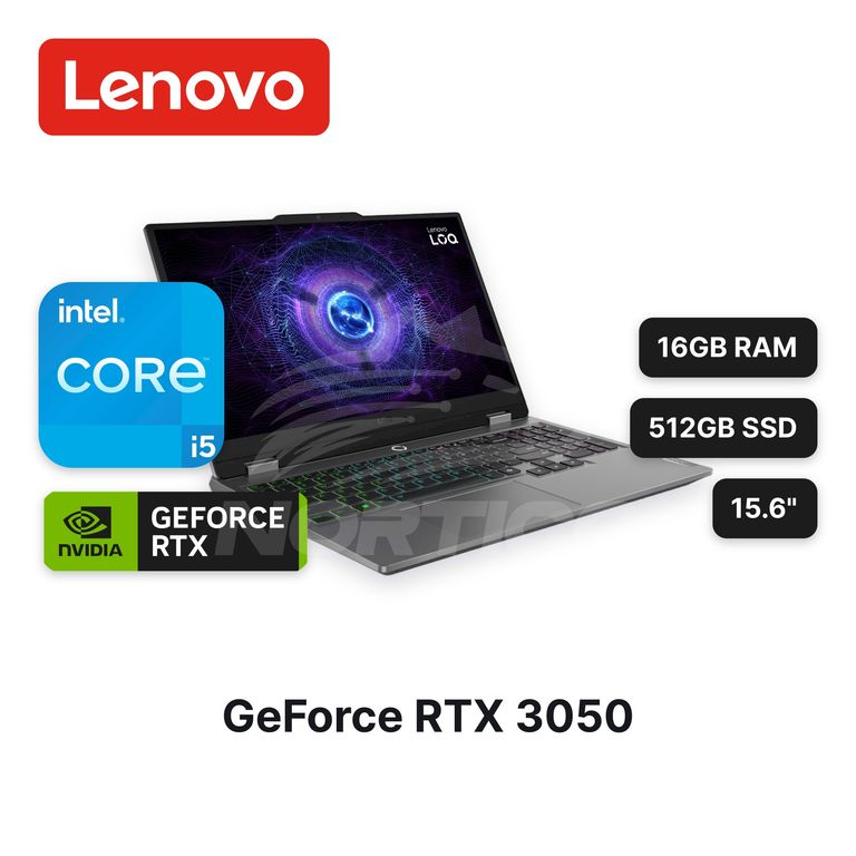 Laptop LOQ 15IAX9 CoreI5-12450HX 16GB 512GB SSD RTX 3050 15.6" (83GS00TKLM)