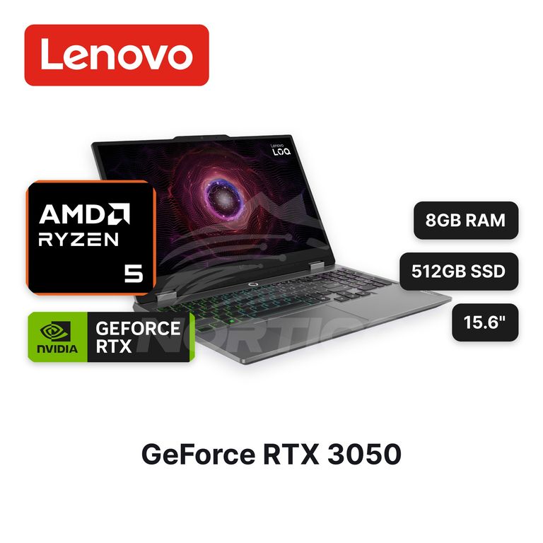 Laptop LOQ 15ARP9Ryzen 5-7235HS 8GB 512GB SSD RTX 3050 15.6" (83JC00MKLM)