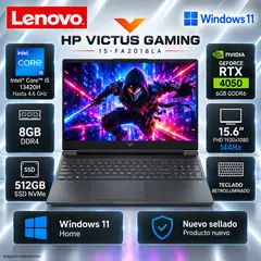 HP - Laptop Gamer Victus Core i5-13420H 8GB 512GB SSD RTX 4050 6GB 15.6  FHD 144Hz 15-FA2018LA