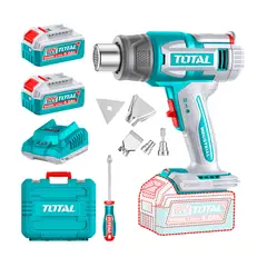 Total Tools - Pistola Calor Inalámbrica 20v 580°c + 2 Baterías 4ah + Accs