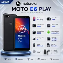 MOTOROLA - Celular Moto E6 Play 2GB RAM 32GB NEGRO / NEGRO / NEGRO