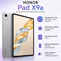 HONOR - Tablet Pad X9A Tablet 11.5" 2.5K Wifi 6GB+128GB 8300mAh MagicOS 9.0 Snapdragon 685 ELN2-W29