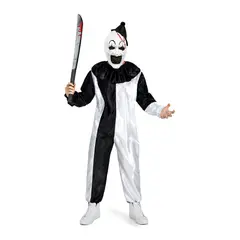 GENERICO - Disfraz Completo de Payaso Terror con Máscara y Accesorio Halloween Fiesta Cosplay