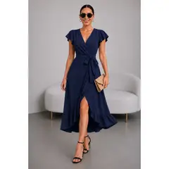 ANA RIVERO - Vestido Azul de Viena elegante