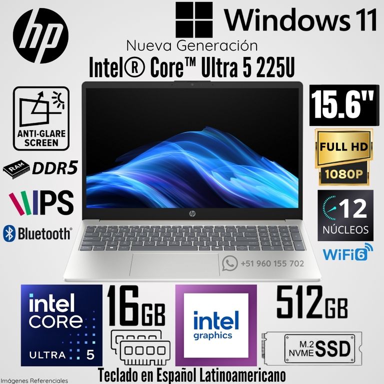 Laptop 15-FD2361LA Intel Core Ultra 5 225U 16GB RAM 512GB SSD 15.6" FHD - Dorado Calido