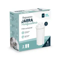 VIGAHOME - Pack 2 Filtros de Repuesto para Jarra Purificadora - Carbón de Coco