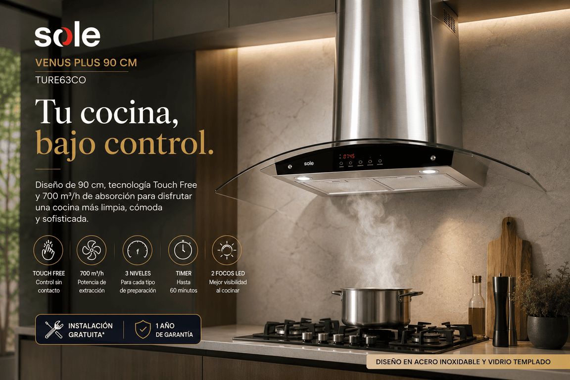 Campana Extractora Venus Plus 90 cm TURE63CO