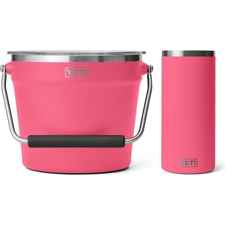 SET PARA SERVIR BEBIDAS - COOLER DE VINO Y CUBO - ROSA TROPICAL