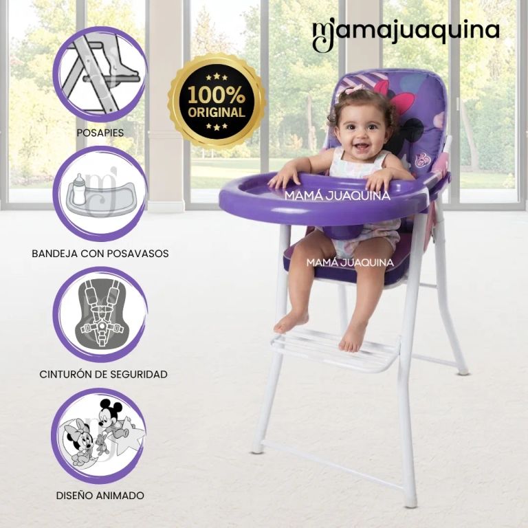 Silla de Comer Plegable «MOUSKA» con DIseño Ratón Purple