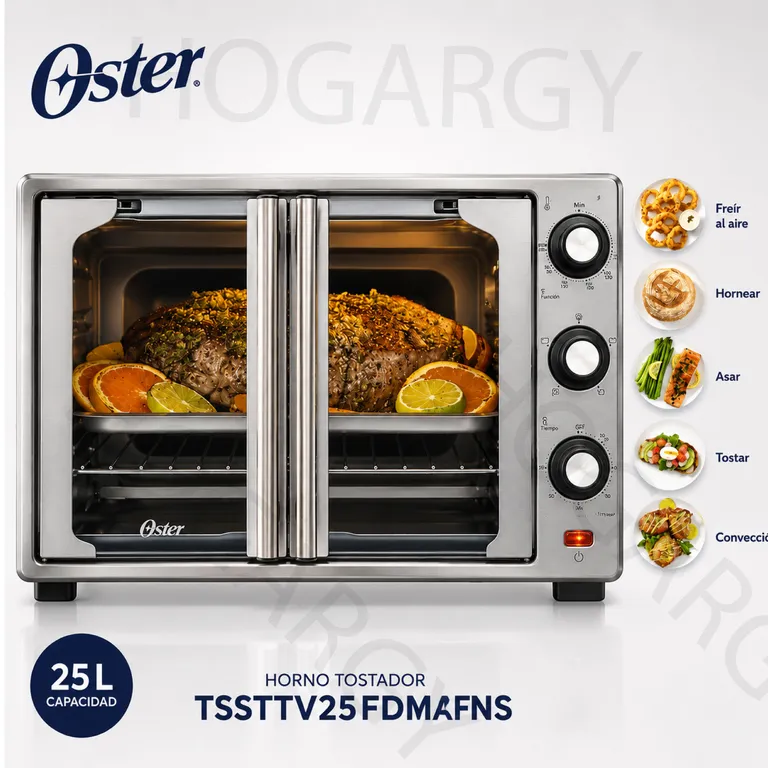 Horno con Freidora de Aire Oster® de 25 litros Puertas Francesas TSSTTV25FDMAFNS