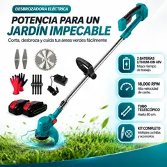 OEM - Desbrozadora Eléctrica a Batería 48V Lithium-Ion 3600W con 2 Baterías y Accesorios